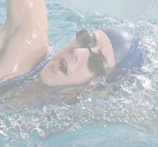 Athlete swimmer competing in a triathlete race