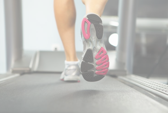 Athlete running on a treadmill